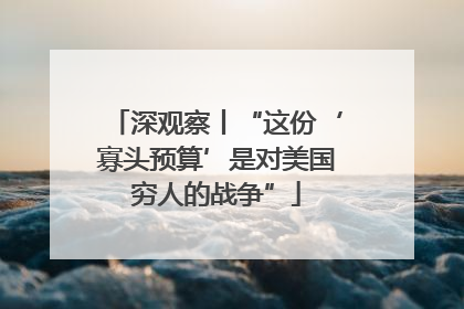 深观察丨“这份‘寡头预算’是对美国穷人的战争”