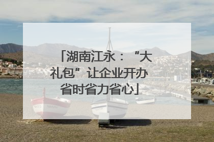 湖南江永：“大礼包”让企业开办省时省力省心