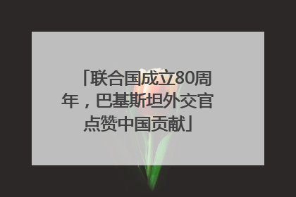 联合国成立80周年，巴基斯坦外交官点赞中国贡献