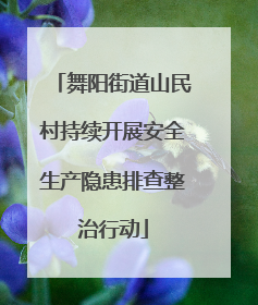 舞阳街道山民村持续开展安全生产隐患排查整治行动