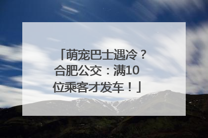 萌宠巴士遇冷？合肥公交：满10位乘客才发车！