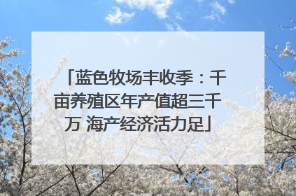 蓝色牧场丰收季：千亩养殖区年产值超三千万 海产经济活力足