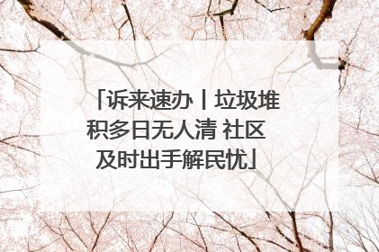 诉来速办丨垃圾堆积多日无人清 社区及时出手解民忧