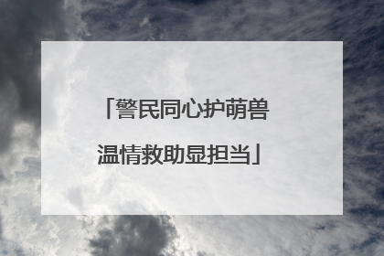 警民同心护萌兽 温情救助显担当
