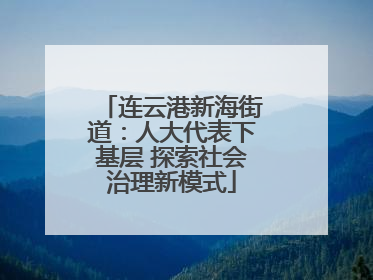 连云港新海街道：人大代表下基层 探索社会治理新模式