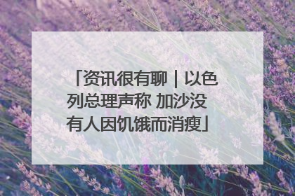 资讯很有聊｜以色列总理声称 加沙没有人因饥饿而消瘦