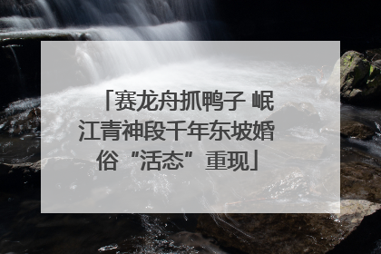 赛龙舟抓鸭子 岷江青神段千年东坡婚俗“活态”重现