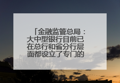 金融监管总局：大中型银行目前已在总行和省分行层面都设立了专门的科技金融部门