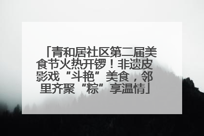 青和居社区第二届美食节火热开锣！非遗皮影戏“斗艳”美食，邻里齐聚“粽”享温情