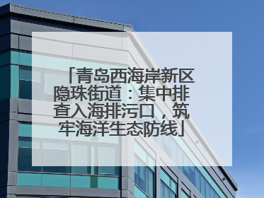 青岛西海岸新区隐珠街道：集中排查入海排污口，筑牢海洋生态防线