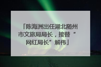 陈海洲出任湖北随州市文旅局局长，接替“网红局长”解伟
