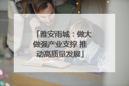 雅安雨城：做大做强产业支撑 推动高质量发展