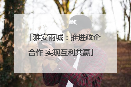 雅安雨城：推进政企合作 实现互利共赢