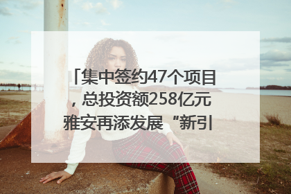 集中签约47个项目，总投资额258亿元 雅安再添发展“新引擎”｜数读西投