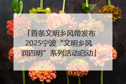 首条文明乡风带发布 2025宁波“文明乡风润四明”系列活动启动