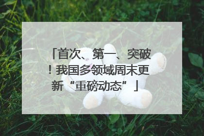 首次、第一、突破！我国多领域周末更新“重磅动态”
