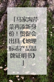 马家沟芹菜再添新身份！贸促会出具《地理标志产品品牌证明书》