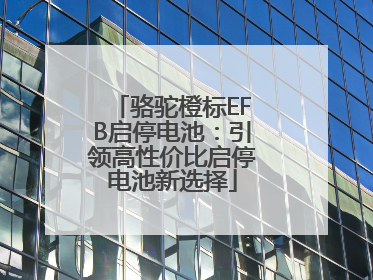 骆驼橙标EFB启停电池：引领高性价比启停电池新选择