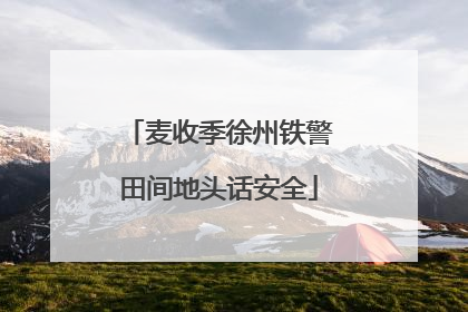 麦收季徐州铁警田间地头话安全