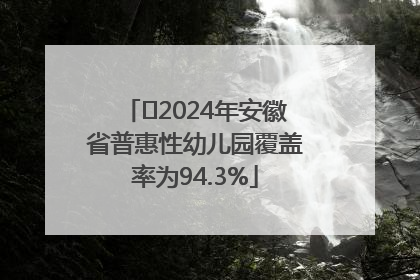 ﻿2024年安徽省普惠性幼儿园覆盖率为94.3%