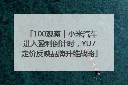 100观察｜小米汽车进入盈利倒计时，YU7定价反映品牌升维战略
