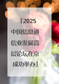 2025中国信息通信业发展高层论坛在京成功举办