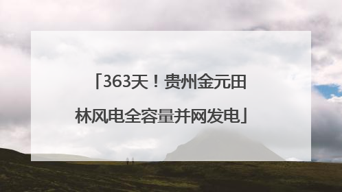 363天！贵州金元田林风电全容量并网发电