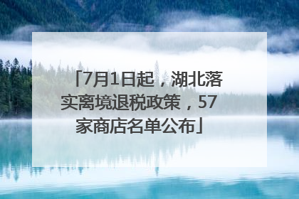 7月1日起，湖北落实离境退税政策，57家商店名单公布