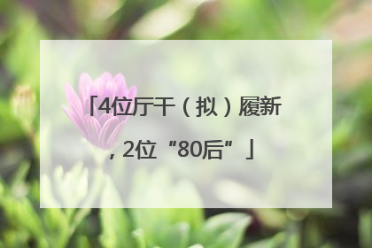 4位厅干（拟）履新，2位“80后”
