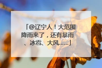 @辽宁人！大范围降雨来了，还有暴雨、冰雹、大风……